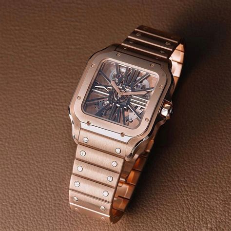 cartier skeleton rose gold|cartier skeleton watch price.